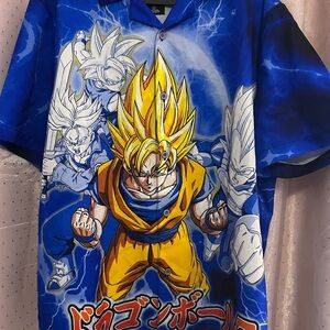 Dragon Ball Z Graphic Shirt in Blue and Yellow